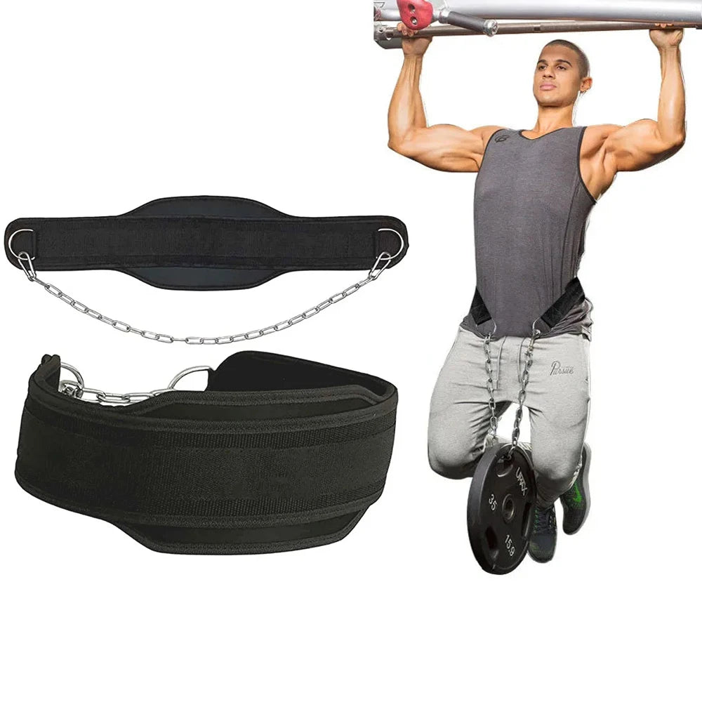 Ceinture de Musculation avec Chaîne – Parfaite pour Tractions, Dips et Renforcement du Dos